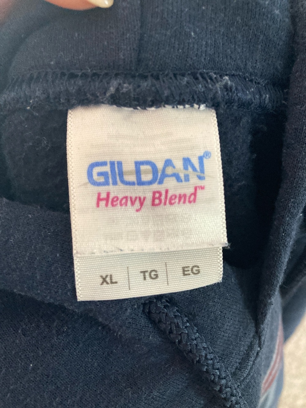 Detroit Sports Gildan Navy Hoodie with Red & White Graphic - Picture 2 of 4